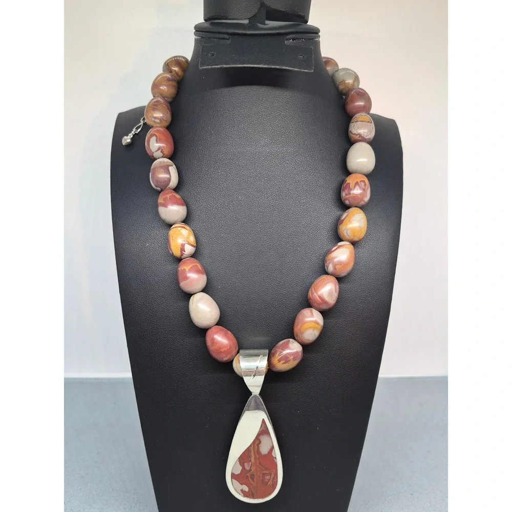 Jay King Noreena Jasper Necklace Red Sterling Silver Australian Statement
